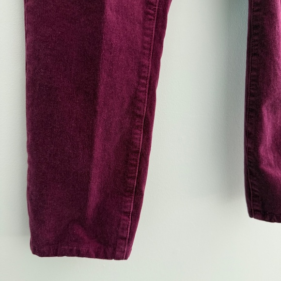PILCRO JEANS MICRO CORDUROY CROPPED 5 POCKET STYLE COTTON BLD BURGUNDY 30 - Picture 5 of 11